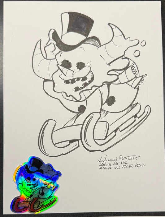 Gastley Snowman original Artwork